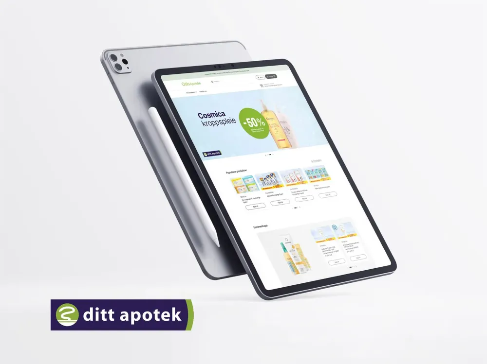 Shopify nettbutikk med Vipps og BankID for Ditt Apotek